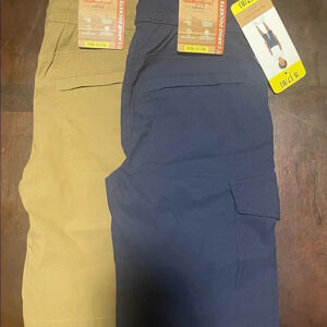 Weatherproof vintage Boys Cargo Shorts 2 Pair Tan Blue XSmall 5/6